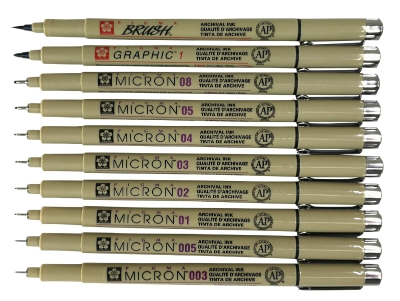 Sakura Pigma Micron 10-Pen Fineliner Set